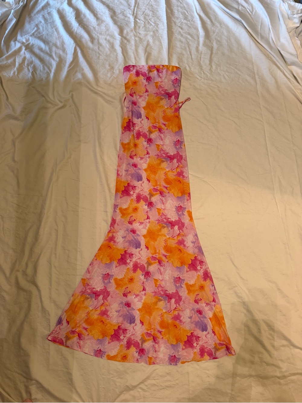 Fashion Nova Pink Orange Floral Maxi Dress